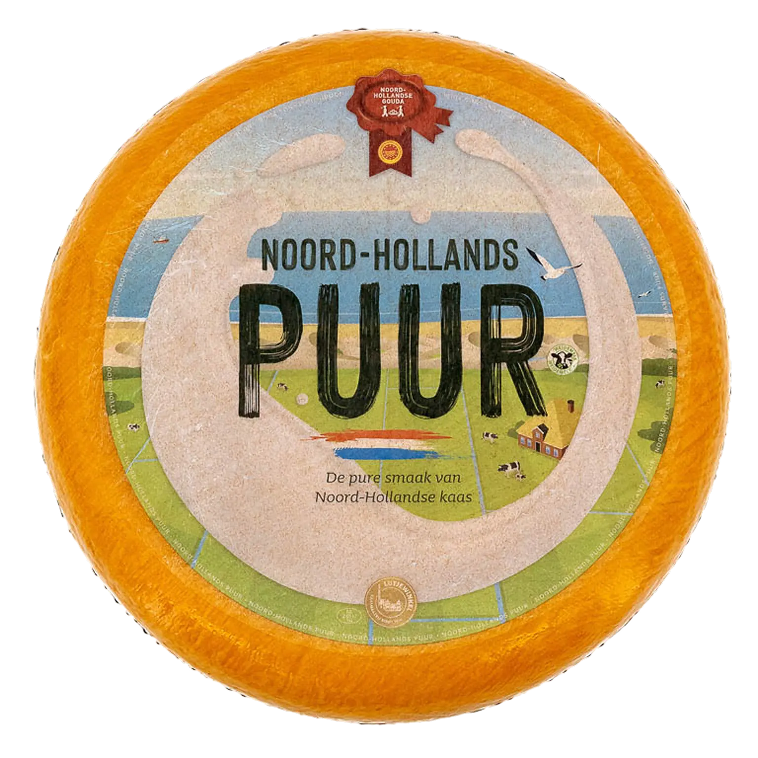 Hele kaas Noord-Hollands smeuïg pikant met gekleurd etiket